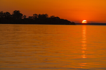 awesome sunset at the uruguai river brazil