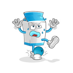 milk hiten by bowling cartoon. cartoon mascot vector