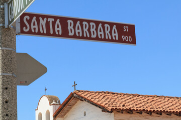 USA, California, Santa Barbara. Street sign.