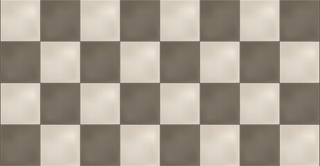 Horizontal square beige colored ceramic tiles. Seamless pattern, square beige and brown tiles.Vector illustration.