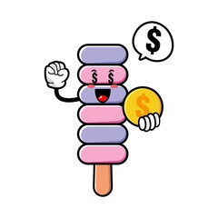cute ice cream ccartoon mascot character