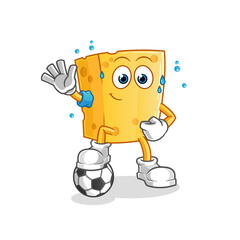 cheese playing soccer illustration. character vector