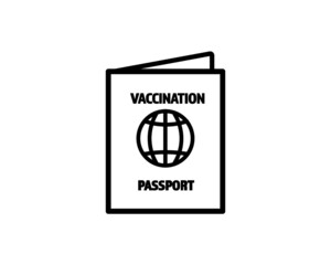 Vaccine passport vector flat design - Passport with mark of immunity and vaccination from Covid-19 for safe travel after global pandemic of Coronavirus.