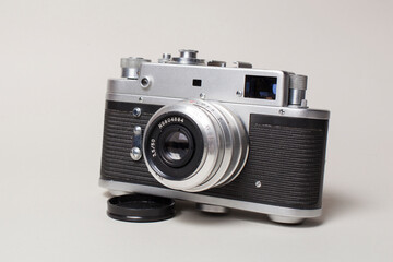 vintage camera on a light background