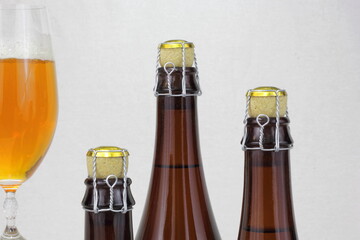 Muselet, wired cork, on Lambic, Belgium beer