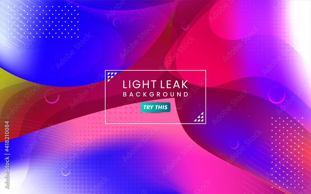Poster abstract colorful light leak background. modern dynamic background usable for greeting card, banner,