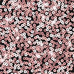 Glitter seamless texture. Admirable pink particles. Endless pattern made of sparkling sequins. Curio