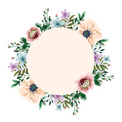 floral watercolor wreath