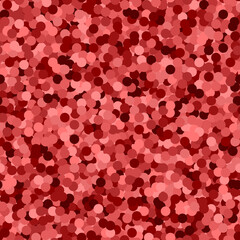 Glitter seamless texture. Actual red particles. Endless pattern made of sparkling circles. Extra abs