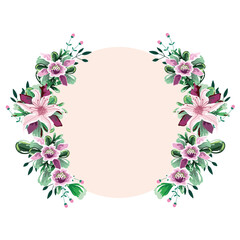 flowers circle frame