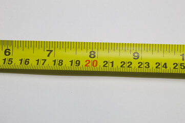 Measuring tape with centimeters and inches
