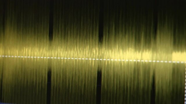Waveforms On The Oscilloscope Display. Oscilloscope In The Workplace.