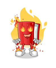 book on fire mascot. cartoon vector