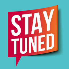 "Stay Tuned" banner with megaphone