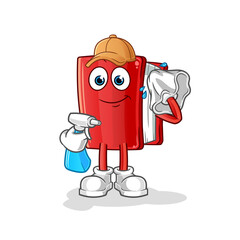 book cleaner vector. cartoon character