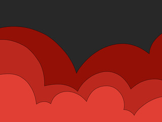 Red Asian background cover texture design. Simple line art illustration wave style