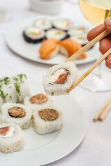 sushi with salmon