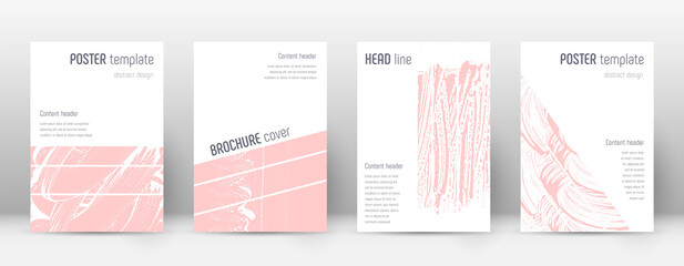 Cover page design template. Geometric brochure layout. Bold trendy abstract cover page. Pink and blu