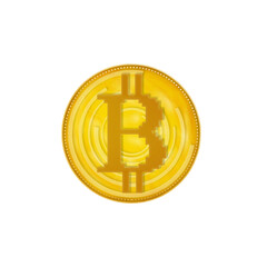 Gold Coin icon art illustration. Simple yellow circle crypto coin design. 