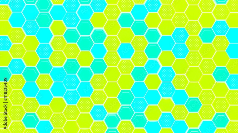 Poster abstract multicolored hexagonal background. embossed hexagon, honeycomb background, light and shadow