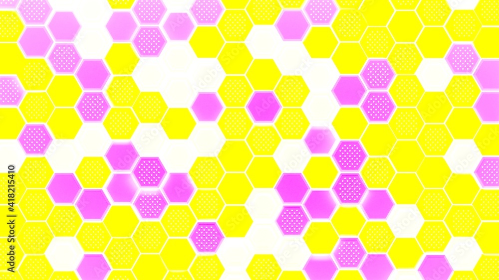 Poster abstract multicolored hexagonal background. embossed hexagon, honeycomb background, light and shadow