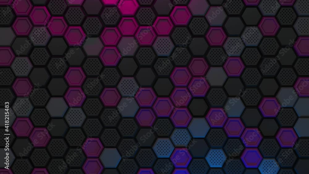 Poster abstract black purple hexagonal background. embossed hexagon, honeycomb background. modern backgroun