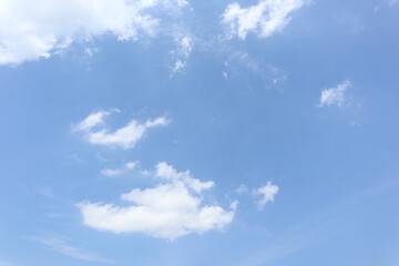 Naklejka na ściany i meble Beautiful Clear Blue Sky Background with Natural White Clouds