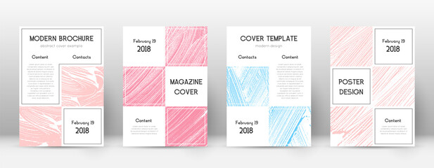Fototapeta premium Cover page design template. Business brochure layout. Bizarre trendy abstract cover page. Pink and b