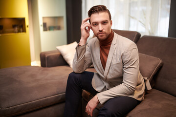 Fototapeta premium trendy man in elegant casual clothes