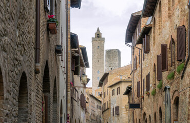 The Italian city of San Gimignano. Italy. - obrazy, fototapety, plakaty