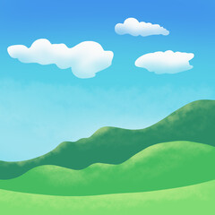 Cartoon Landscape art illustration kids book cover design