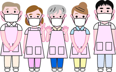 マスクをしたホームヘルパー