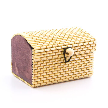 Small Bamboo And Wood Jewelry Box