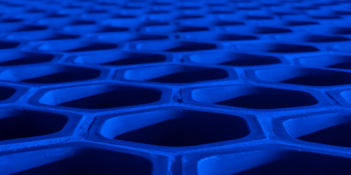 Hex Blocks Under Blue Light