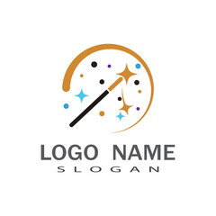 Wand magic hat Logo Template vector symbol design