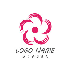 Beauty plumeria icon flowers design illustration Template