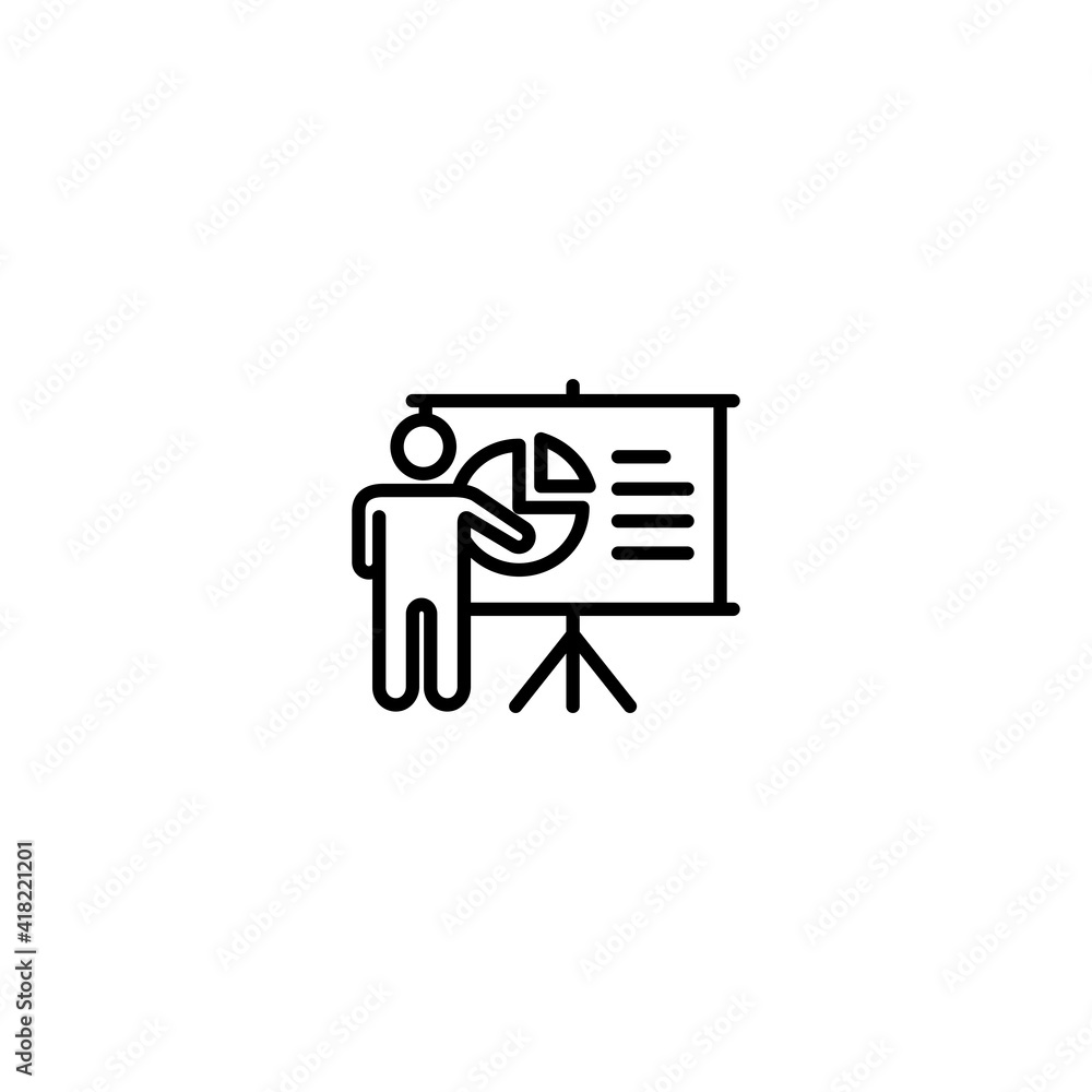 Poster presentation icon vector for web, computer and mobile app
