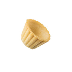Tartlet for salads and caviar isolated on a white background.