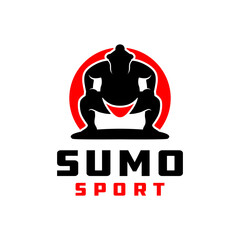 traditional japanese sumo sport logo - obrazy, fototapety, plakaty