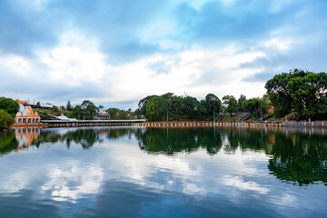 Fototapeta premium sacred crater lake Grand Bassin or Ganga Talao, Mauritius, Africa