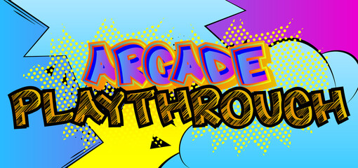 Pc or Console gaming, Gamer related words, quote on Comic book style background. Poster, banner, template. Cartoon explosion expression. Vector illustrated.