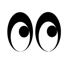 black and white eyes