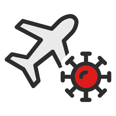 Plane with virus covid-19 vector concept