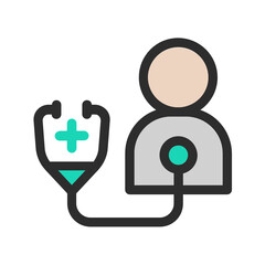 Doctor physical exam, Healthcare medical checkup vector icon