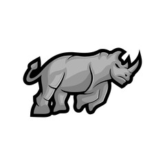rhino vector mascot Isolated with modern illustration concept style for badge, emblem and t-shirt printing