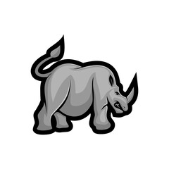 Rhino angry vector mascot Isolated with modern illustration concept style for badge, emblem and t-shirt printing