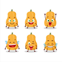 Cartoon character of butternut squash with smile expression