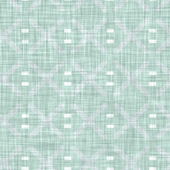 Aegean teal mottled patterned linen texture background. Summer coastal living style home decor fabric effect. Sea green wash grunge distressed blur material. Decorative textile seamless pattern 
