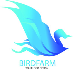 blue bird model for company logo