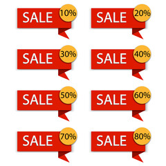Sale badges. Discount coupon icon set. Discount sale vector. Buy offer sticker. Stock image. EPS 10.